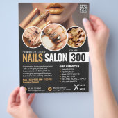 Black and Gold Nail Salon Flyer (Hand)