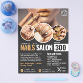 Black and Gold Nail Salon Flyer (Einzeln)