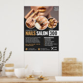 Black and Gold Nail Salon, Makeup Artist Poster (Küche)