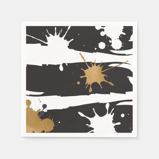 Black and Gold Napkins Serviette (Vorderseite)