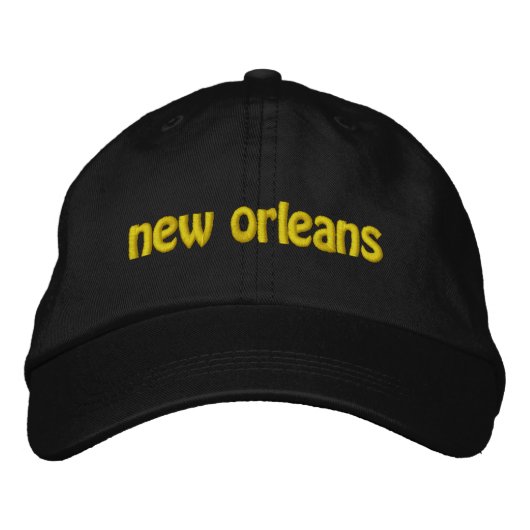 Black and Gold New Orleans bestickter Hut (Vorderseite)