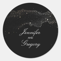 Black and Gold Night Stars Moderne Hochzeit