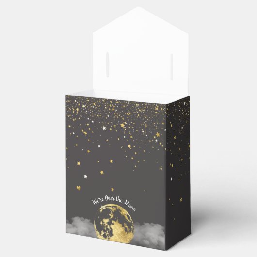 Black and Gold Over Moon Celestial Gevor Box Geschenkschachtel (Geöffnet)