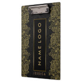 Black and Gold Paisley Lace Klemmbrett (Links)