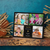 Black and Gold Papa Wir Liebe Sie 4 FotoCollage Fotoplatte (Seite)