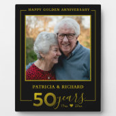 Black and Gold Parents 50 Jahre Foto Fotoplatte (Vorderseite)
