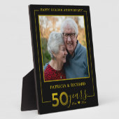 Black and Gold Parents 50 Jahre Foto Fotoplatte (Seite)