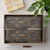 Black and Gold Pattern Decoupage Seidenpapier (Geschenk)