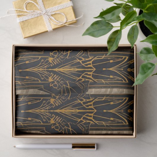Black and Gold Pattern Decoupage  Seidenpapier (Geschenk)