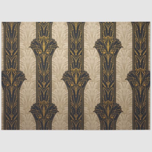 Black and Gold Pattern Decoupage Seidenpapier (Vorderseite)