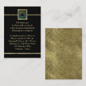 Black and Gold Peacock Feather Enclosure Card Begleitkarte (Vorne/Hinten)