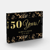 Black and Gold Personalisiert zum 50. Jubiläum Fotoblock (Links)