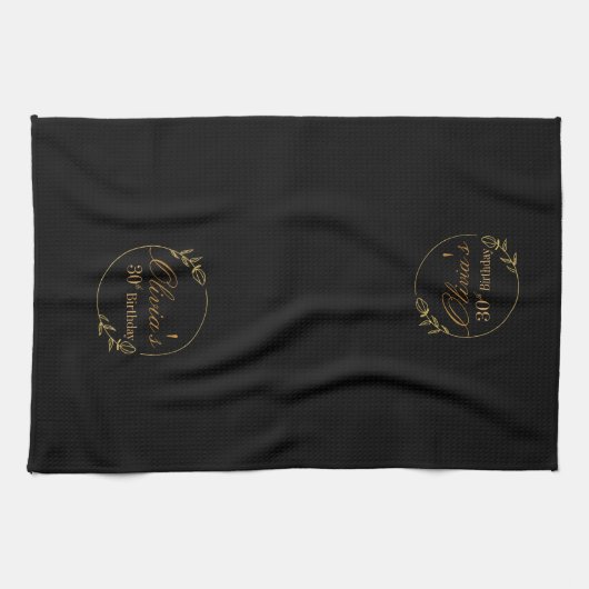 Black and Gold Personalized Geschirrtuch (Horizontal)