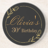 Black and Gold Personalized Getränkeuntersetzer (Vorne)