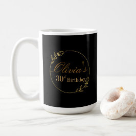 Black and Gold Personalized Kaffeetasse