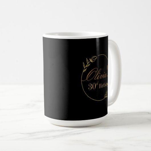 Black and Gold Personalized Kaffeetasse (VorderseiteRechts)
