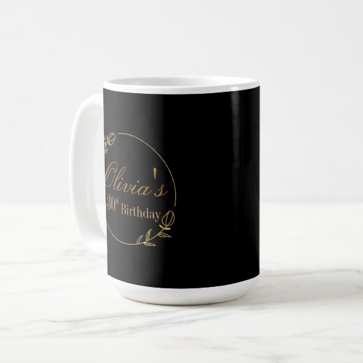 Black and Gold Personalized Kaffeetasse (Vorderseite Links)