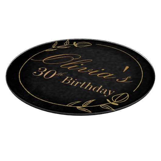 Black and Gold Personalized Schneidebrett (Ecke)