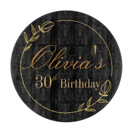 Black and Gold Personalized Schneidebrett (Vorderseite)