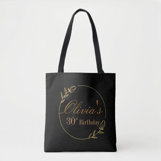 Black and Gold Personalized Tasche (Vorderseite)