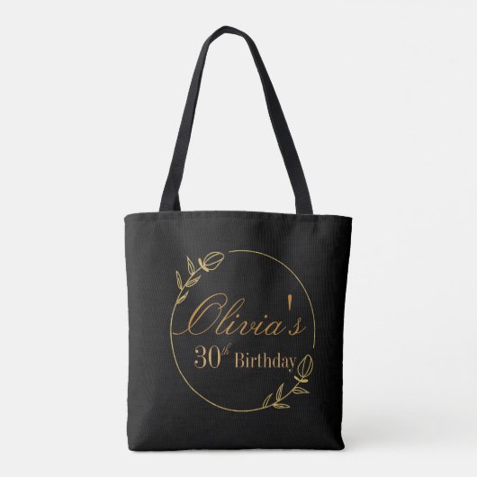 Black and Gold Personalized Tasche (Rückseite)