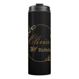 Black and Gold Personalized Thermosbecher