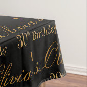 Black and Gold Personalized Tischdecke (Beispiel)