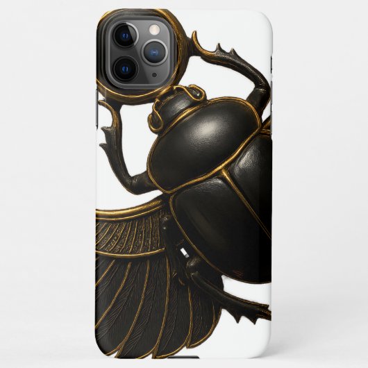 Black and Gold Pharaonic Beetle iPhone Case Hülle (Rückseite)