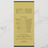 Black and Gold Piano Hochzeitsprogramm Programm (Rückseite)