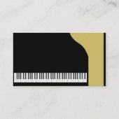 Black and Gold Piano Wedding Platzkarte (Rückseite)