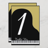 Black and Gold Piano Wedding Tischnummer (Vorne/Hinten)