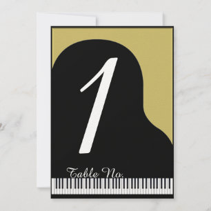Black and Gold Piano Wedding Tischnummer