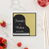 Black and Gold Piano Wedkin Napkin Serviette (Beispiel)