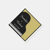 Black and Gold Piano Wedkin Napkin Serviette (Ecke)