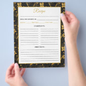 Black and Gold Poinsettia Flowers Recipe Page Flyer (Hand)