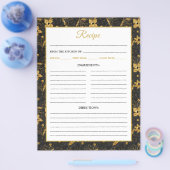 Black and Gold Poinsettia Flowers Recipe Page Flyer (Einzeln)