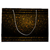 Black and Gold Pre-Personalized Monogram Gift Bag Große Geschenktüte (Rückseite)