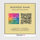 Black And Gold QR Code Business Logo Text Medium Aufkleber (Blatt)