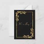 Black and Gold QR Code Kinderdusche Einladung (Rückseite)