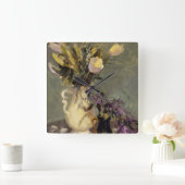 Black and Gold Quadratische Wanduhr (Zuhause)