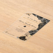 Black and Gold Quinceañera Acryleinladungen (Ablage )