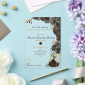 Black and Gold Quinceañera Acryleinladungen (In Situ (Hochzeit))