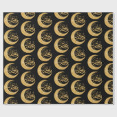 Black and Gold Ramadan Mubarak | Ramadan-Geschenk Geschenkpapier (Flach)