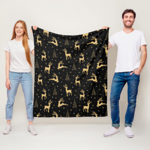 Black and Gold Rentier Fleecedecke