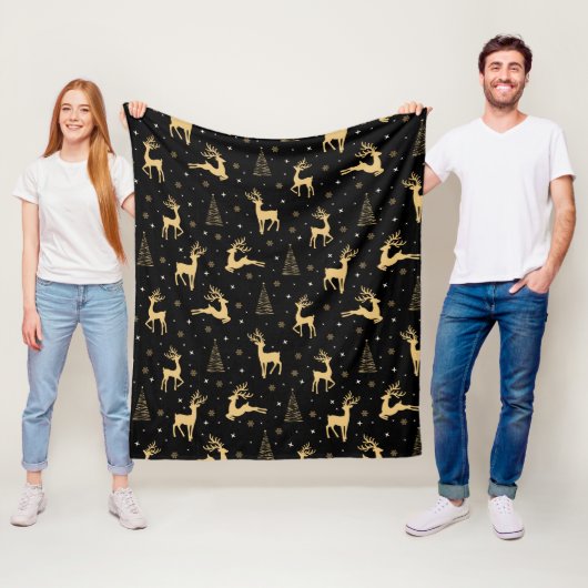 Black and Gold Rentier Fleecedecke (Beispiel)