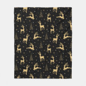 Black and Gold Rentier Fleecedecke (Vorderseite)