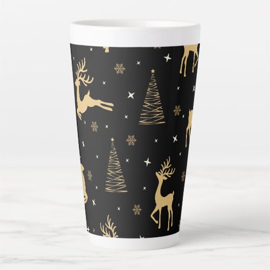 Black and Gold Rentier Milchtasse (Vorderseite)