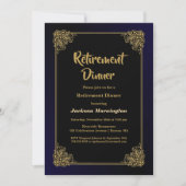 Black and Gold Retirement Dinner Einladung (Vorderseite)