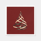 Black and Gold Ribbon Weihnachtsbaum Serviette (Vorderseite)