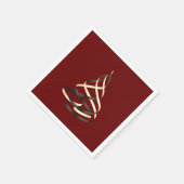 Black and Gold Ribbon Weihnachtsbaum Serviette (Ecke)